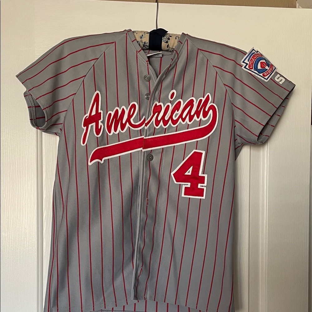Boys Large American Little League Baseball Jersey